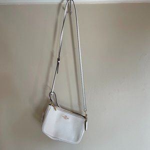 White Leather Cross Body Bag, New with tags